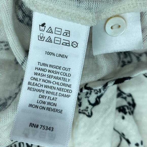 Cynthia Rowley Top Animal Print Linen Asymmetrical Hem Medium - Picture 8 of 10